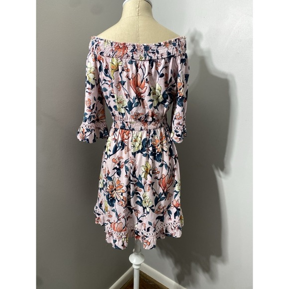 Lulus Women's Dress Off The Shoulder Floral Poolside Lightweight Beach Resort - Picture 3 of 8